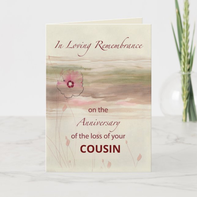 Custom Relation Remembrance Anniversary of Loss  Card (Front)
