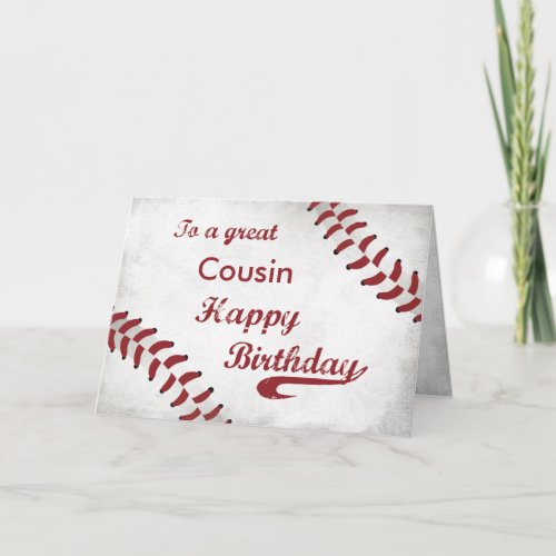 Custom Relationship Cousin Birthday Large Grunge Card