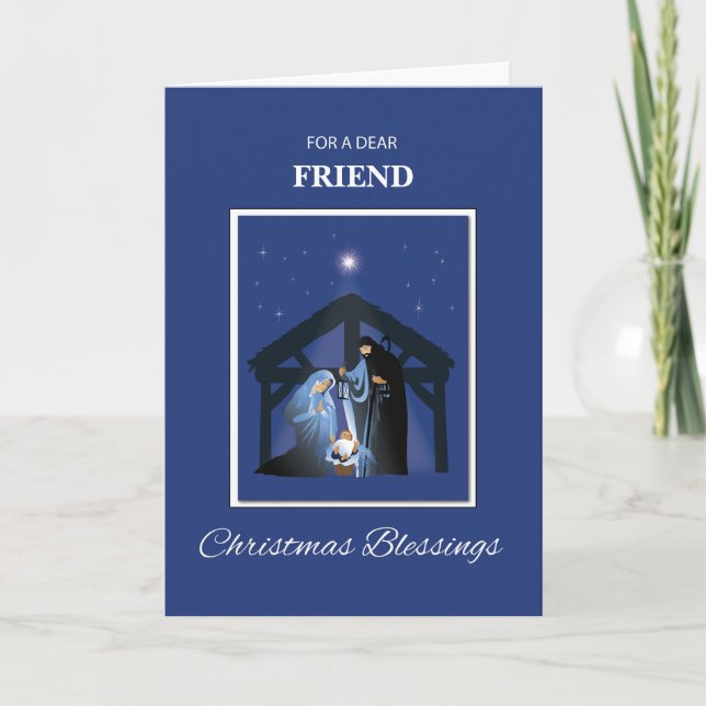 Custom Relationship Friend Christmas Blessings Card (Front)