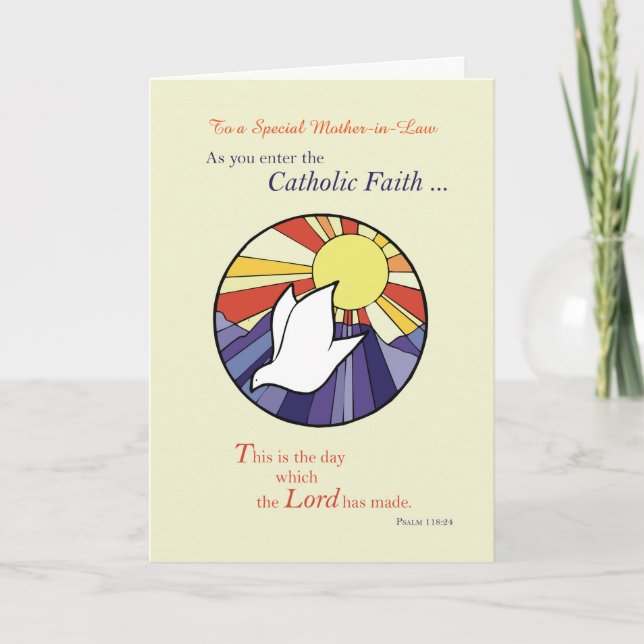 Custom Relationship, RCIA Dove Circle on Yellow Card (Front)