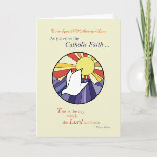 Custom Relationship, RCIA Dove Circle on Yellow Card