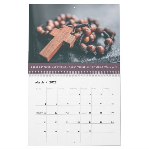 Custom Religious Christian Psalms Family Photo Calendar