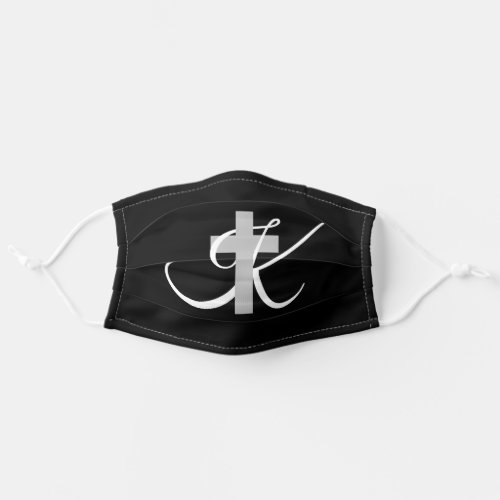 Custom religious cross monogram cloth face mask