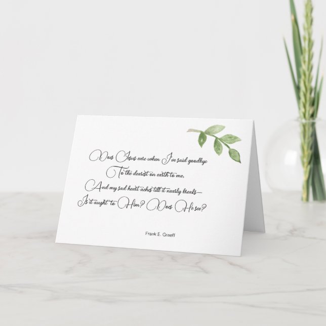 Custom Religious Sympathy Card Elegant (Front)