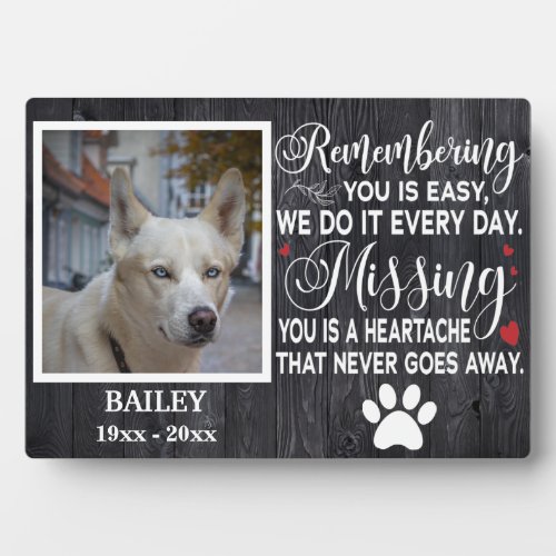 Custom Remembering You Memorial Quote For Dog Plaque