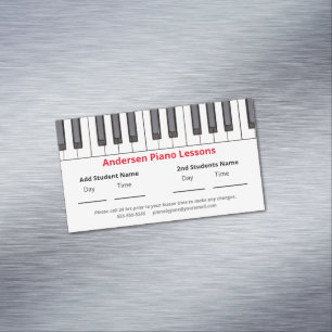 Custom Reminder Piano Lessons for Kids Business Card Magnet
