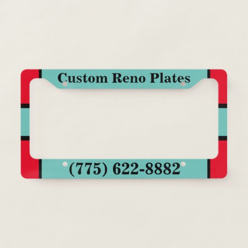 Custom Reno License Plate Frame