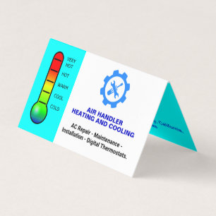 Custom Repair Services, Heating and Cooling HVAC  Business Card