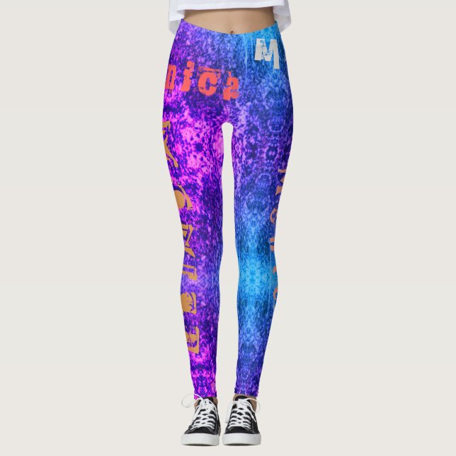 Custom Repeating Name Unisex Leggings (Front)
