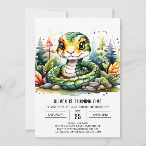 Custom Reptile Kids Birthday Party Invitation