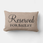 Custom Reserved For The Dog Personalized Funny  Lu Lumbar Pillow at Zazzle