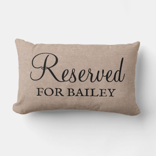 Custom Reserved for the Dog personalized funny  Lu Lumbar Pillow