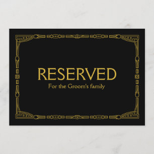 Custom "Reserved" Gold Art Deco Style Wedding Sign Invitation