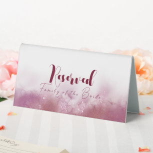 Custom Reserved Marble theme family of the bride Table Tent