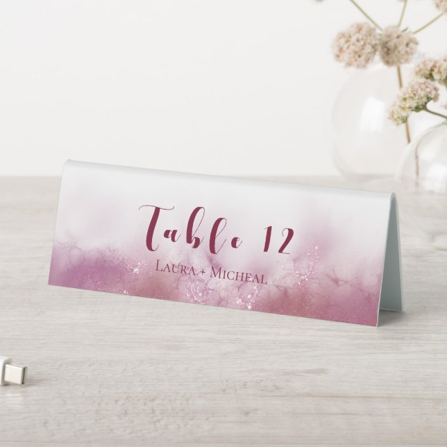 Custom Reserved table No. and menu Marble theme Table Tent (In SItu (Table))