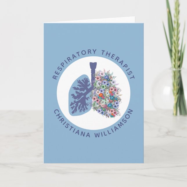 Custom Respiratory Therapist Floral Lungs Gift Card (Front)