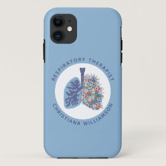 Custom Respiratory Therapist Floral Lungs Gift iPhone 11 Case