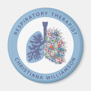 Custom Respiratory Therapist Floral Lungs Gift Magnet