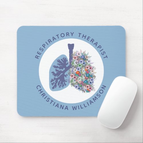 Custom Respiratory Therapist Floral Lungs Gift Mouse Pad