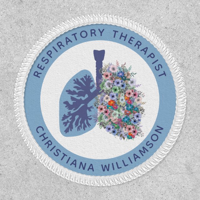 Custom Respiratory Therapist Floral Lungs Gift Patch (Front)
