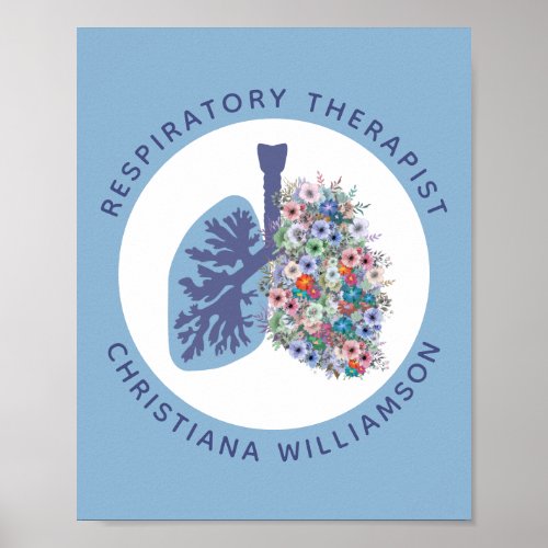 Custom Respiratory Therapist Floral Lungs Gift Poster