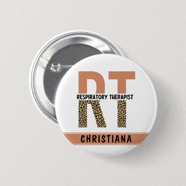 Custom Respiratory Therapist RT Gift Button (Front & Back)