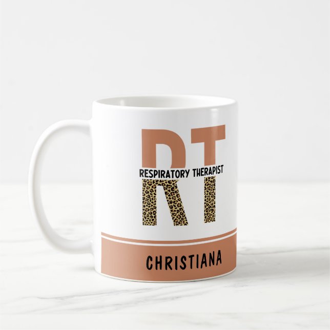 Custom Respiratory Therapist RT Gift Coffee Mug (Left)