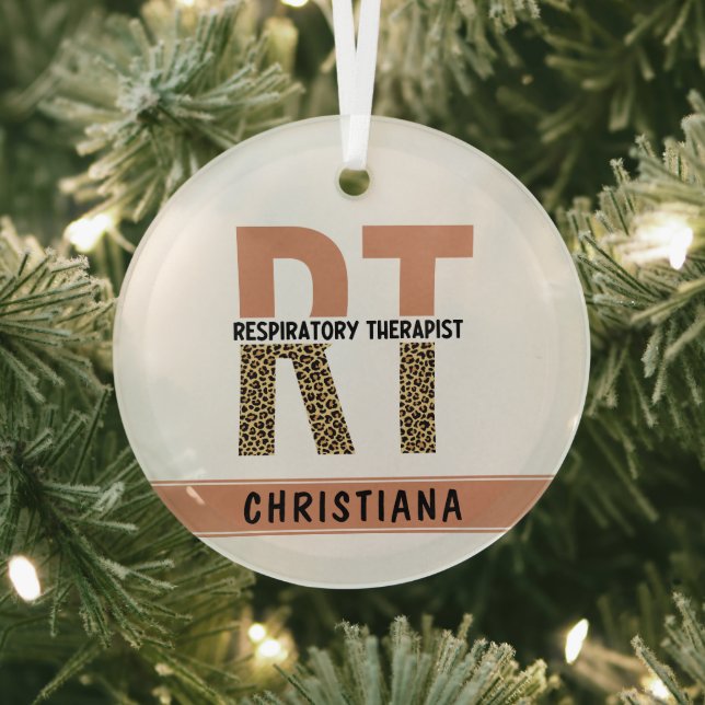 Custom Respiratory Therapist RT Gift Glass Ornament (Insitu)