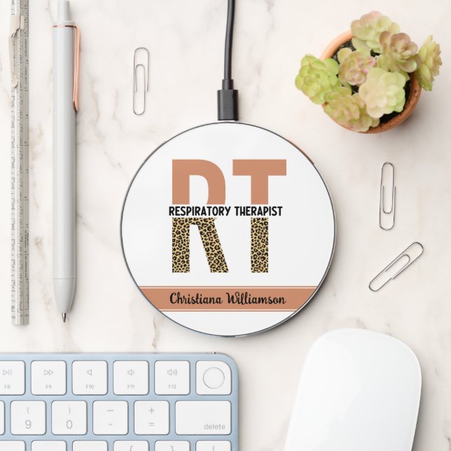 Custom Respiratory Therapist RT Gift Wireless Charger (Desk)
