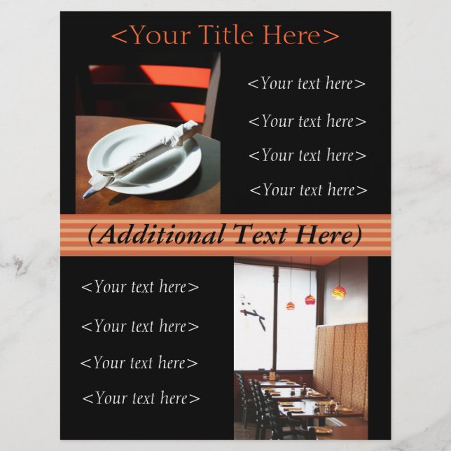 Custom Restaurant Advertisement / Menu Flyer (Front)