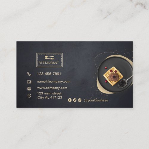 Custom restaurant card  Black modern photo 