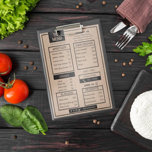 Custom restaurant menu sheet Flyer
