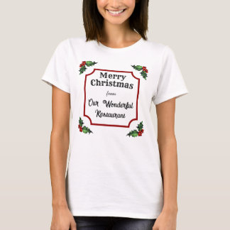 Custom Restaurant Merry Christmas T-Shirt