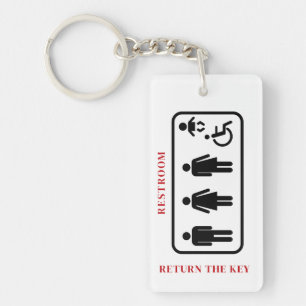 Custom Restaurant or Shop or Office Restroom Keychain