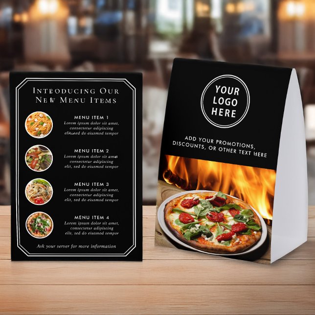 Custom Restaurant Promo Black Paper Table Tent (Creator Uploaded)