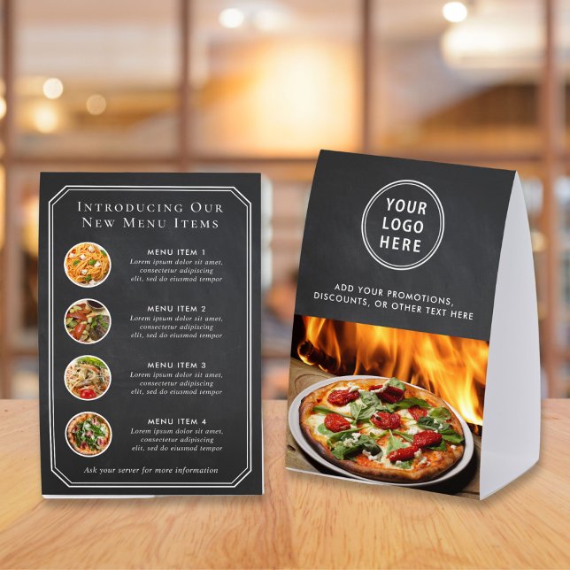 Custom Restaurant Promo Chalkboard Paper Table Tent (Creator Uploaded)