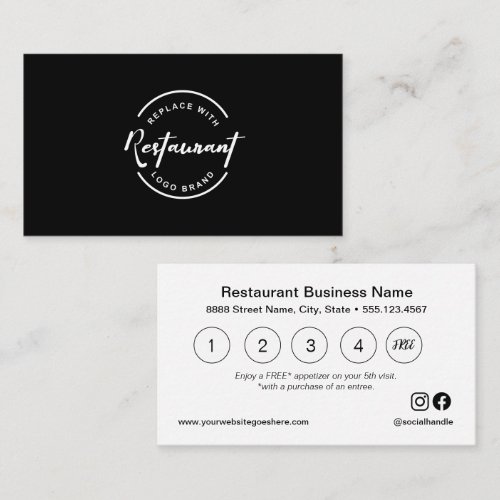 Custom Restaurant Reward Free Appetizer offer Loyalty Card