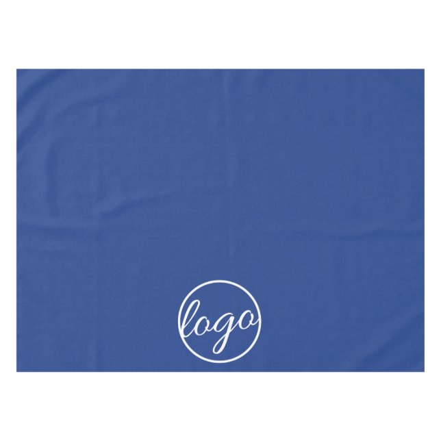 Custom Restaurant Trade Show Business Logo Blue Tablecloth (Front (Horizontal))