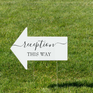 Custom Restrooms This Way Wedding White Sign