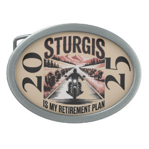 Custom Retired Biker Retirement Road Trip Sturgis Belt Buckle