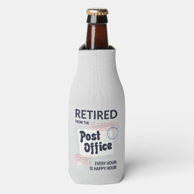 Custom Retired Postal Worker Mailman Retirement  Bottle Cooler (Bottle Front)