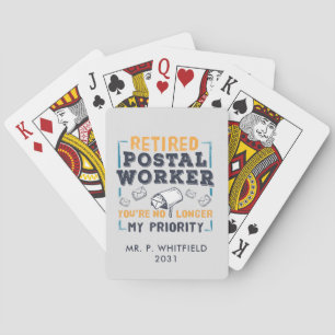 Custom Retired Postal Worker Mailman Retirement Poker Cards