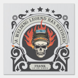 Custom retired welder legend add name sign