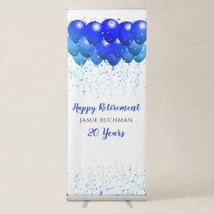 Custom Retirement Balloons Star Confetti Banner