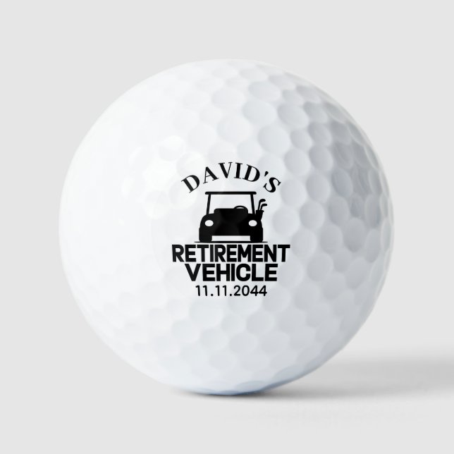 Custom Retirement – Funny Personalized Golf Cart Golf Balls (Front)