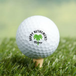 Custom retirement gift golf ball set for golfers<br><div class="desc">Custom retirement gift golf ball set for golfers. Palm tree logo with personalized name or quote. Unique golf ball set gift for men and women. Cool sports gift for retiring friends and family. Add your own funny quote or monogram initial letters. Also available on other high quality golfing brands. Fun...</div>