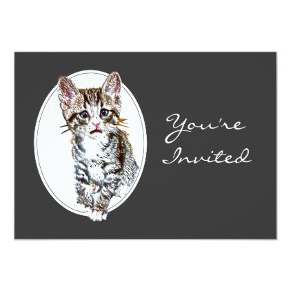 Custom Retirement Invite Sweet Little Kitty Cat