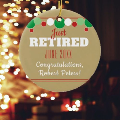 Custom retirement ornament