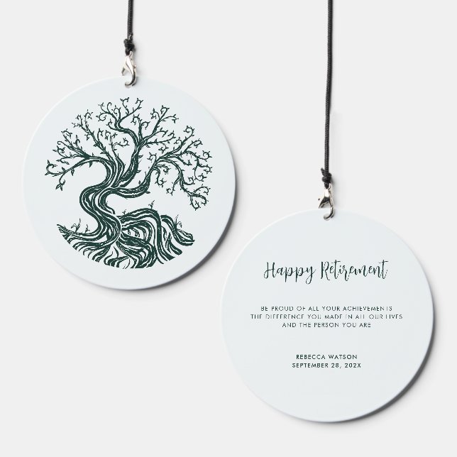 Custom Retirement Parting Keepsake Coworker Wind Chime (Front & Back)