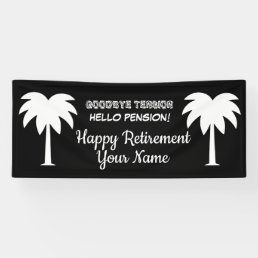 Custom retirement party banner sign with palm tree